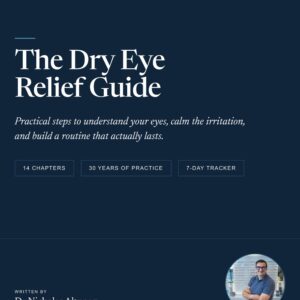 The Dry Eye Relief Guide cover by Dr Nicholas Altuneg, Eyes by Design